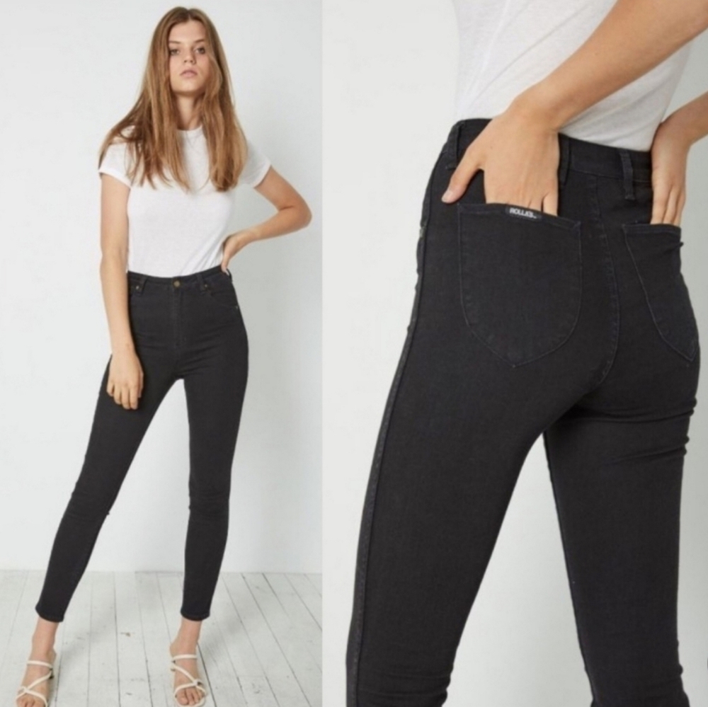 NWT Rolla's East Ankle High-Rise Skinny Jeans in Black-Size 24